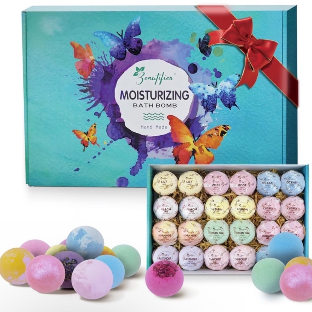 Bath Bombs Organic Handcrafted Gift Set 24 Dry Skin Moisturizer Excellent Gift 💘